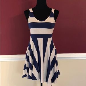 Blue and White Striped Dress
